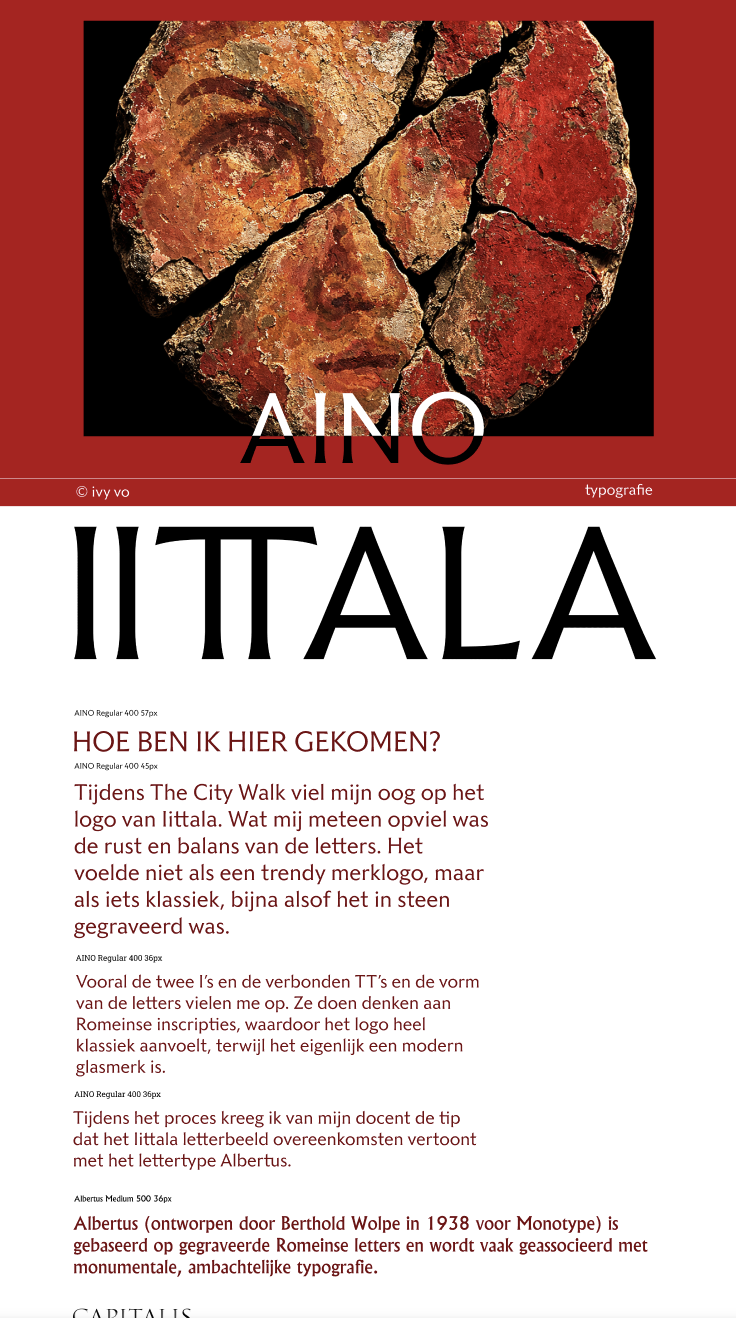Aino type specimen website