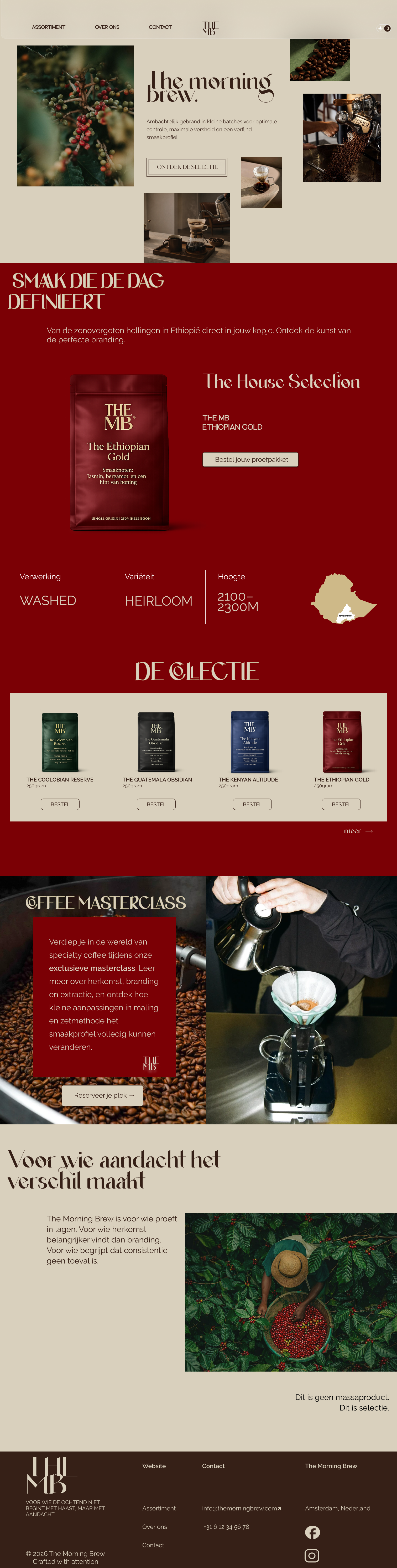 The Morning Brew landing page